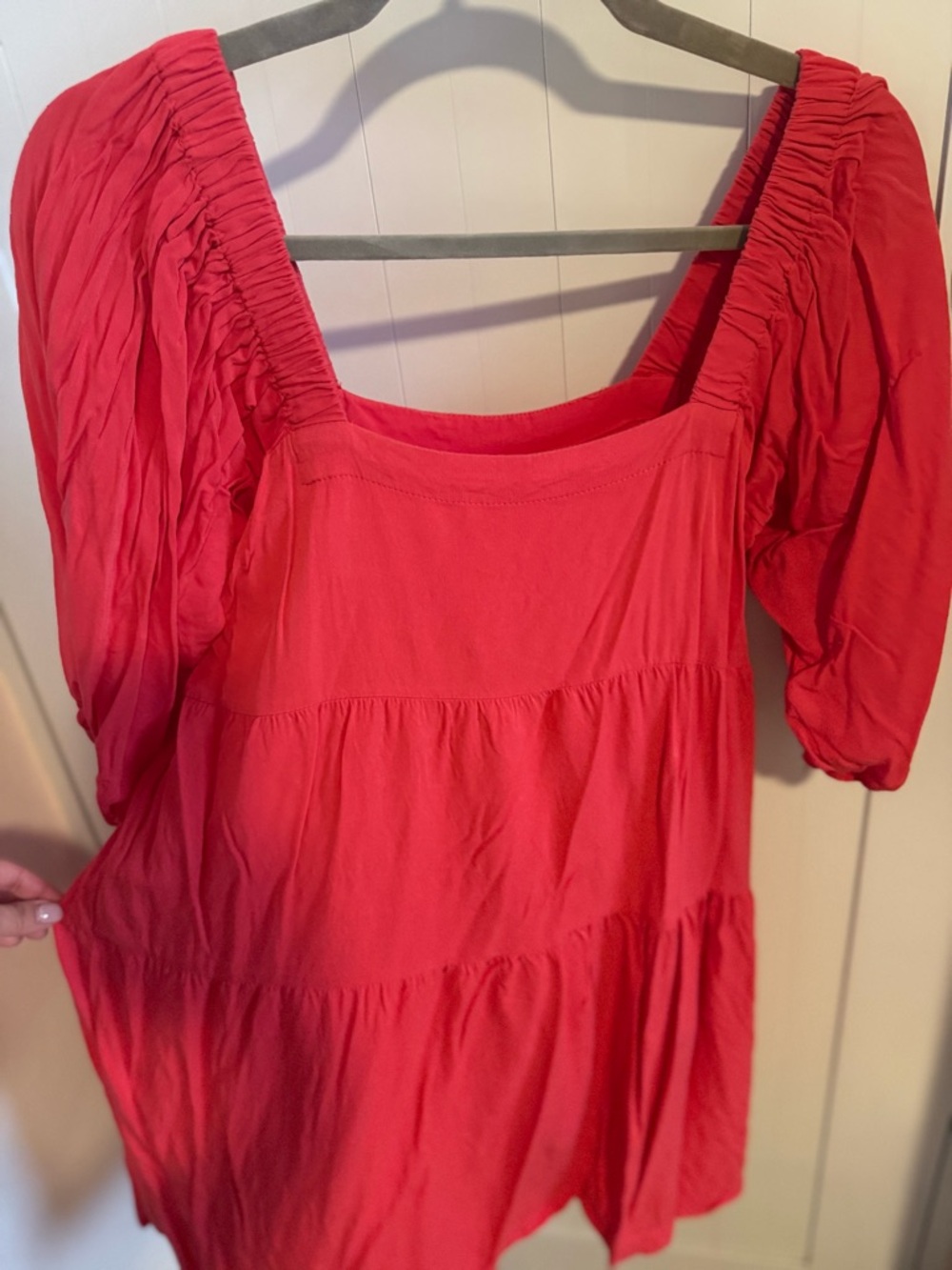 Marshalls Red Puff Sleeve Mini Dress